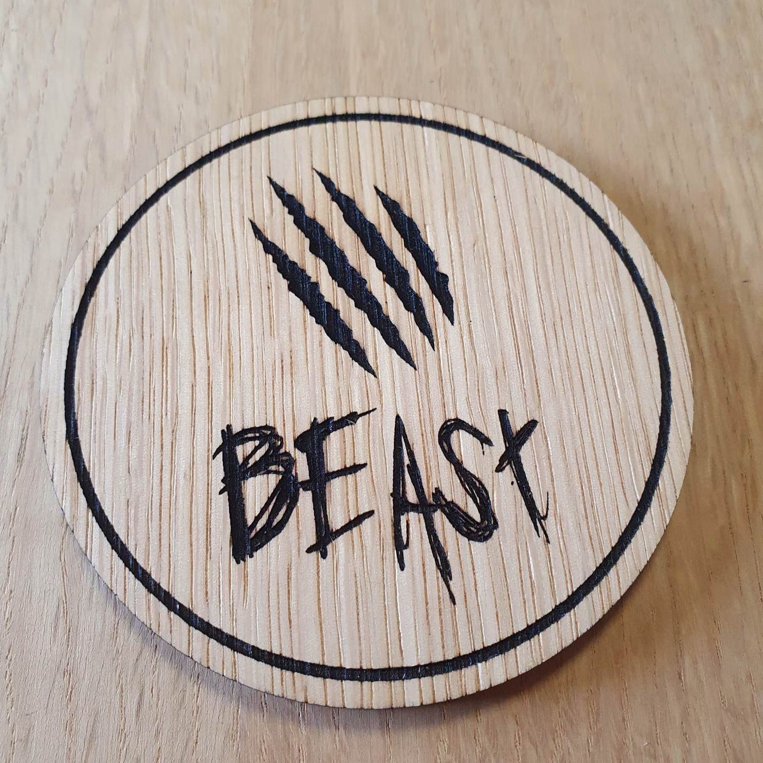 Laser cut wooden coaster personalised. Alice Wonderland Eat Drink Me Double Deal