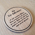 Laser cut wooden coaster personalised. 2nd Amendment