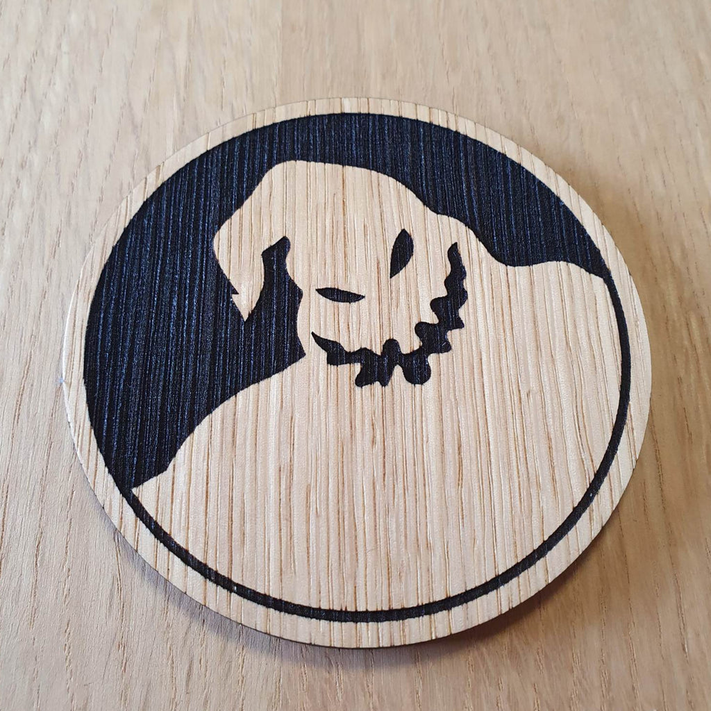 Laser cut wooden coaster personalised. Oogie Boogie Nightmare Christmas