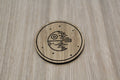 Laser cut wooden coaster personalised. Death Star