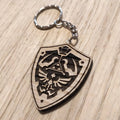 Lasercut wooden keyring keychain. Link hyrule Shield