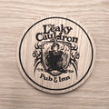 Laser cut wooden coaster personalised. Leaky Cauldron Pub & Inn