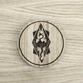Laser cut wooden coaster personalised. Dragon Celtic Design