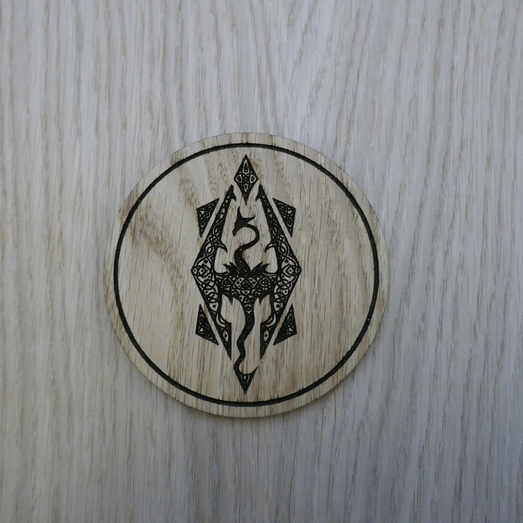 Laser cut wooden coaster personalised. Dragon Celtic Design