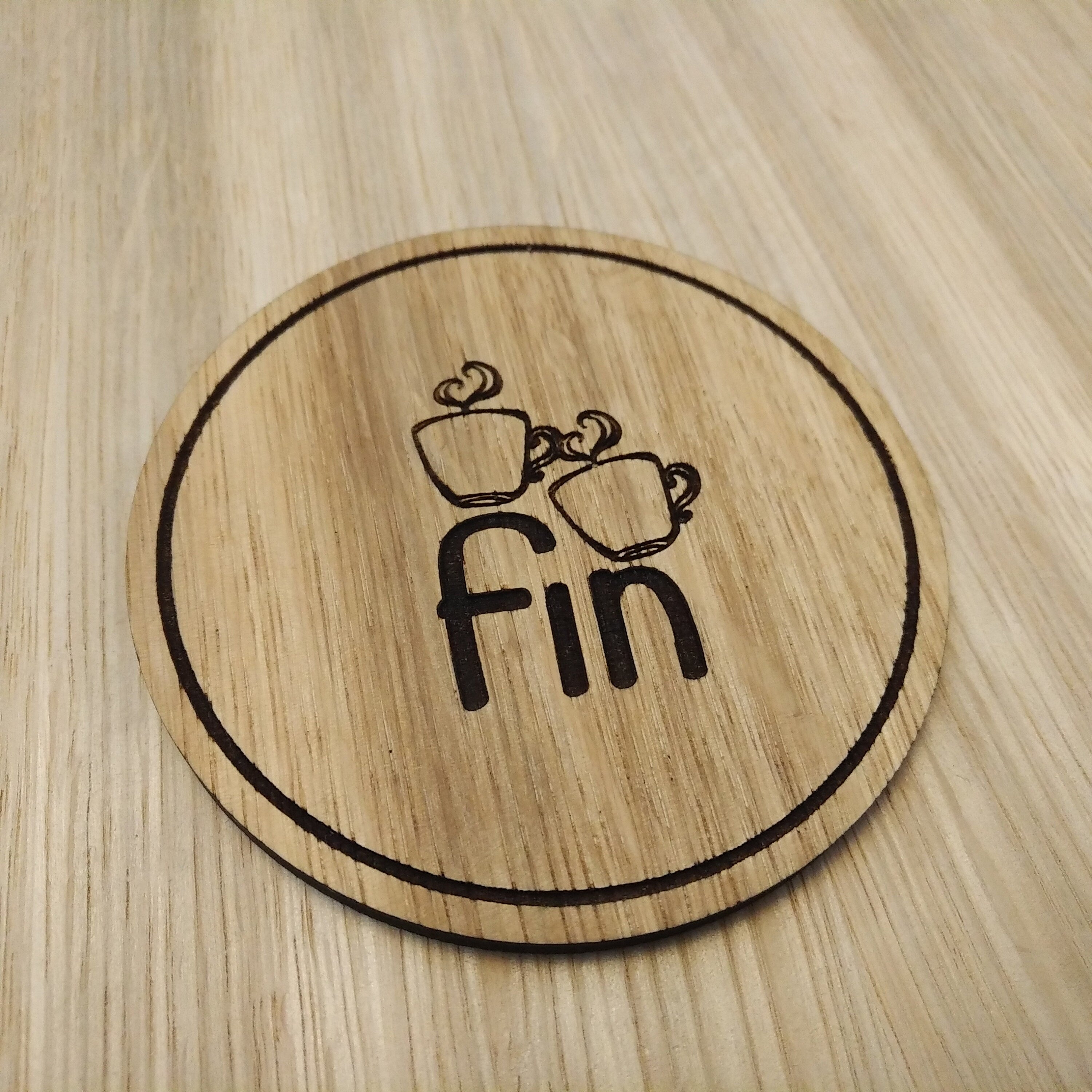 Laser cut wooden coaster personalised. Personalised Coffee Cups lasercut