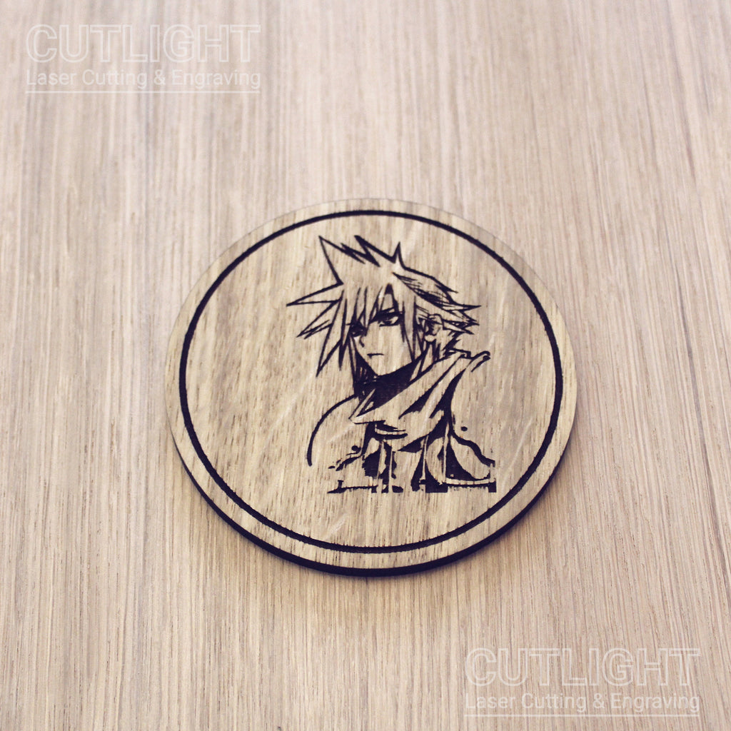 Laser cut wooden coaster personalised. Cloud Profile