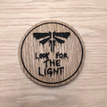 Laser cut wooden coaster personalised. Fireflies Look for the Light