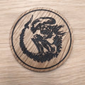 Laser cut wooden coaster personalised. Xenomorph