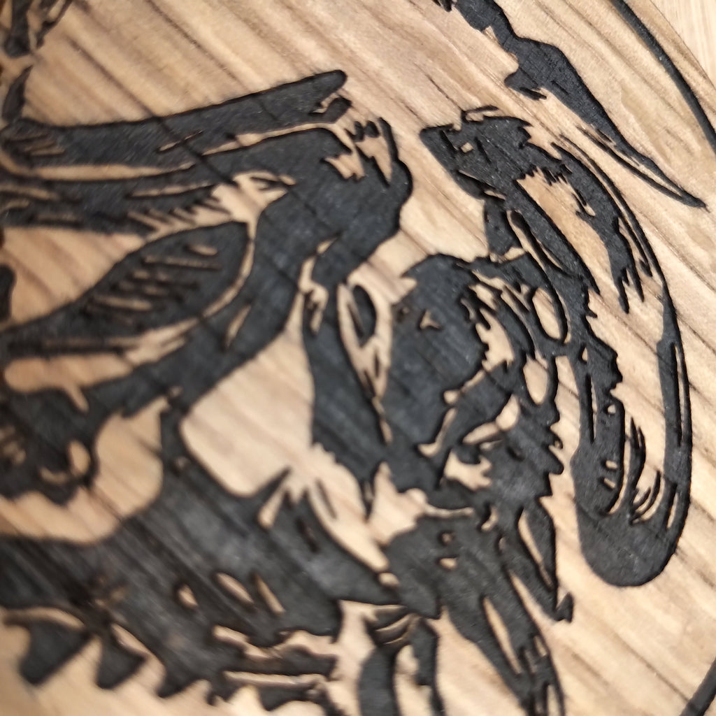 Laser cut wooden coaster personalised. Xenomorph