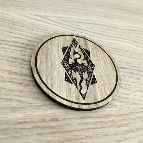 Laser cut wooden coaster personalised. Dragon Celtic Design