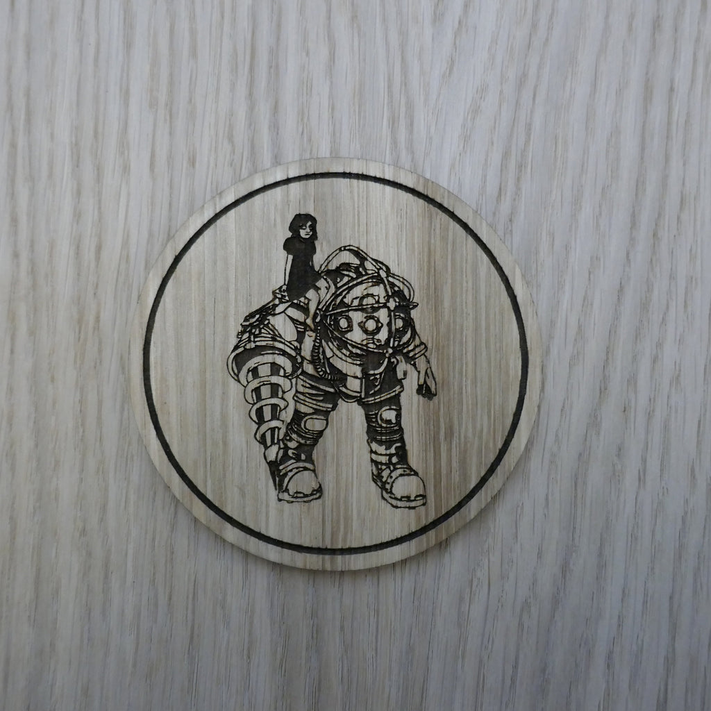 Laser cut wooden coaster personalised. Big Daddy