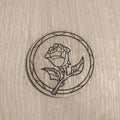 Laser cut wooden coaster personalised. Rose