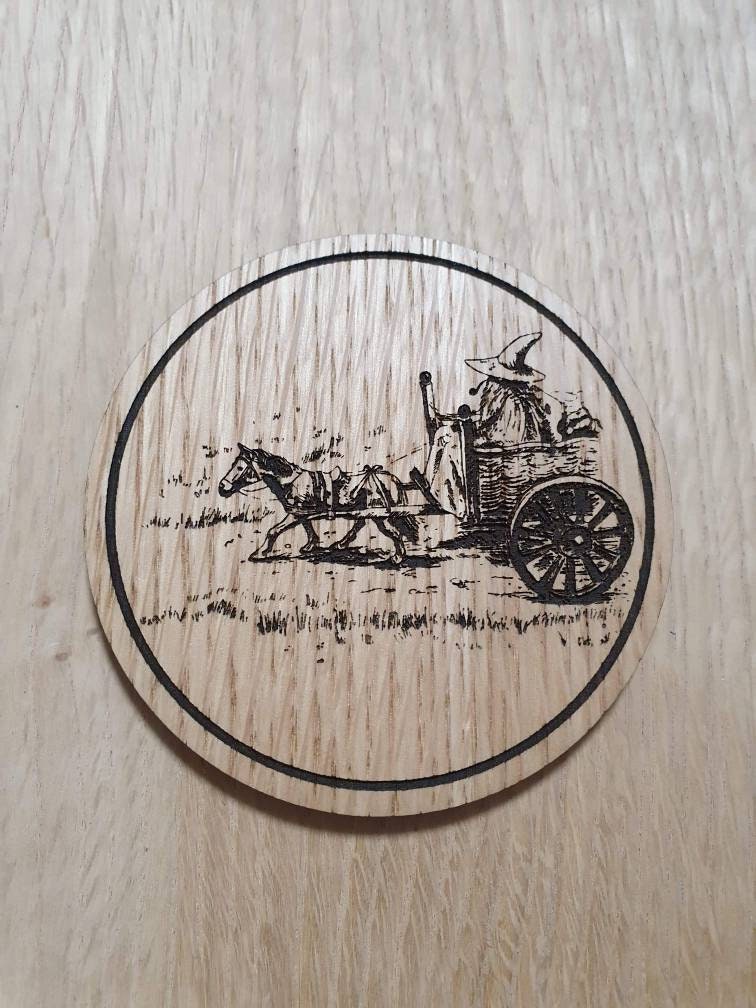 Laser cut wooden coaster personalised. Lord of the rings LOTR Gandalf