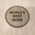 Laser cut wooden coaster personalised. The Office worlds best boss Quote