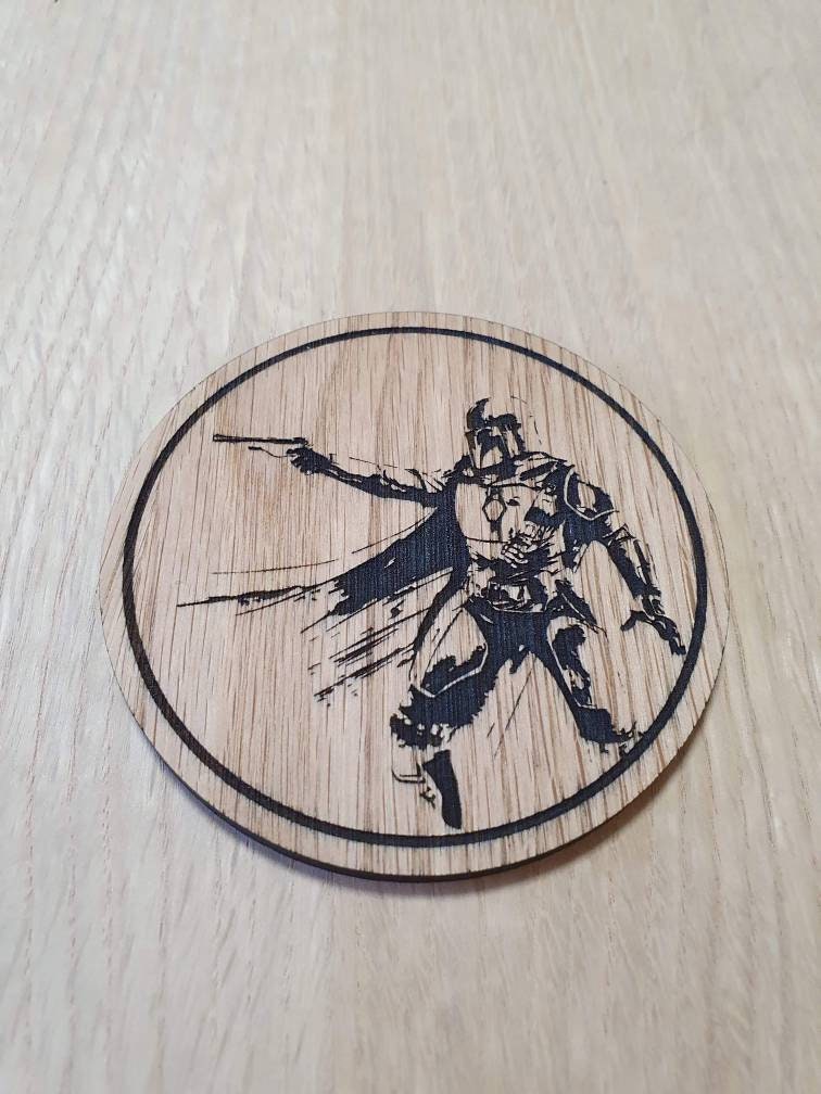 Laser cut wooden coaster personalised. This is the way