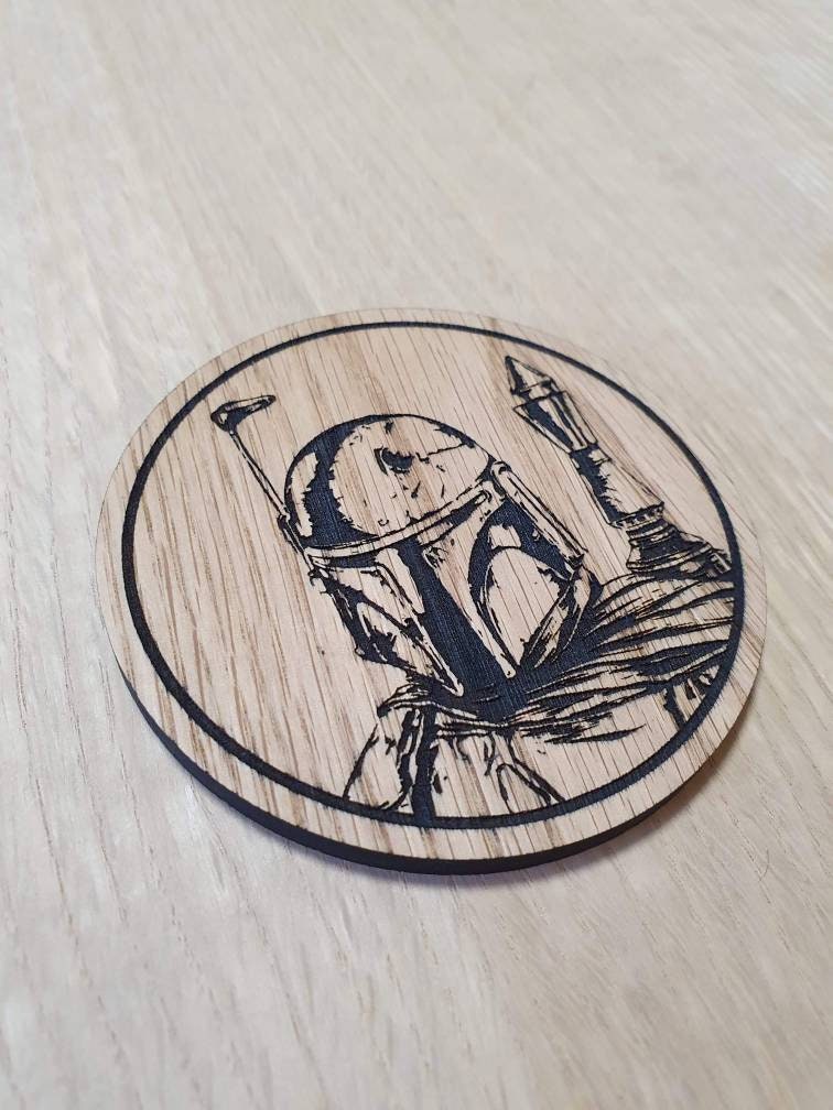 Laser cut wooden coaster personalised. This is the way
