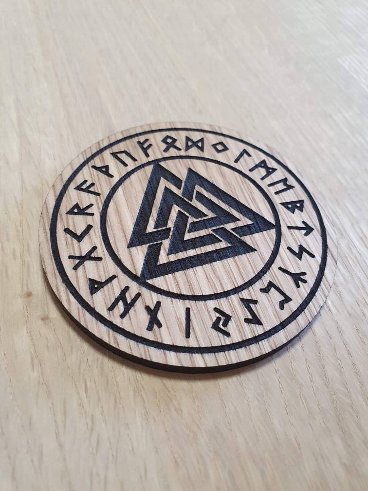 Make your own set of Laser cut Nordic themed wooden coasters for Viking lovers lasercut