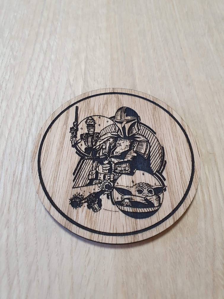 Laser cut wooden coaster personalised. This is the way