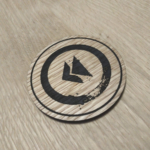 Laser cut wooden coaster personalised. Ghost clan