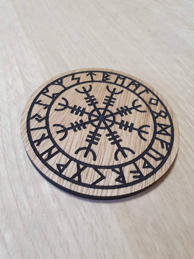 Make your own set of Laser cut Nordic themed wooden coasters for Viking lovers lasercut