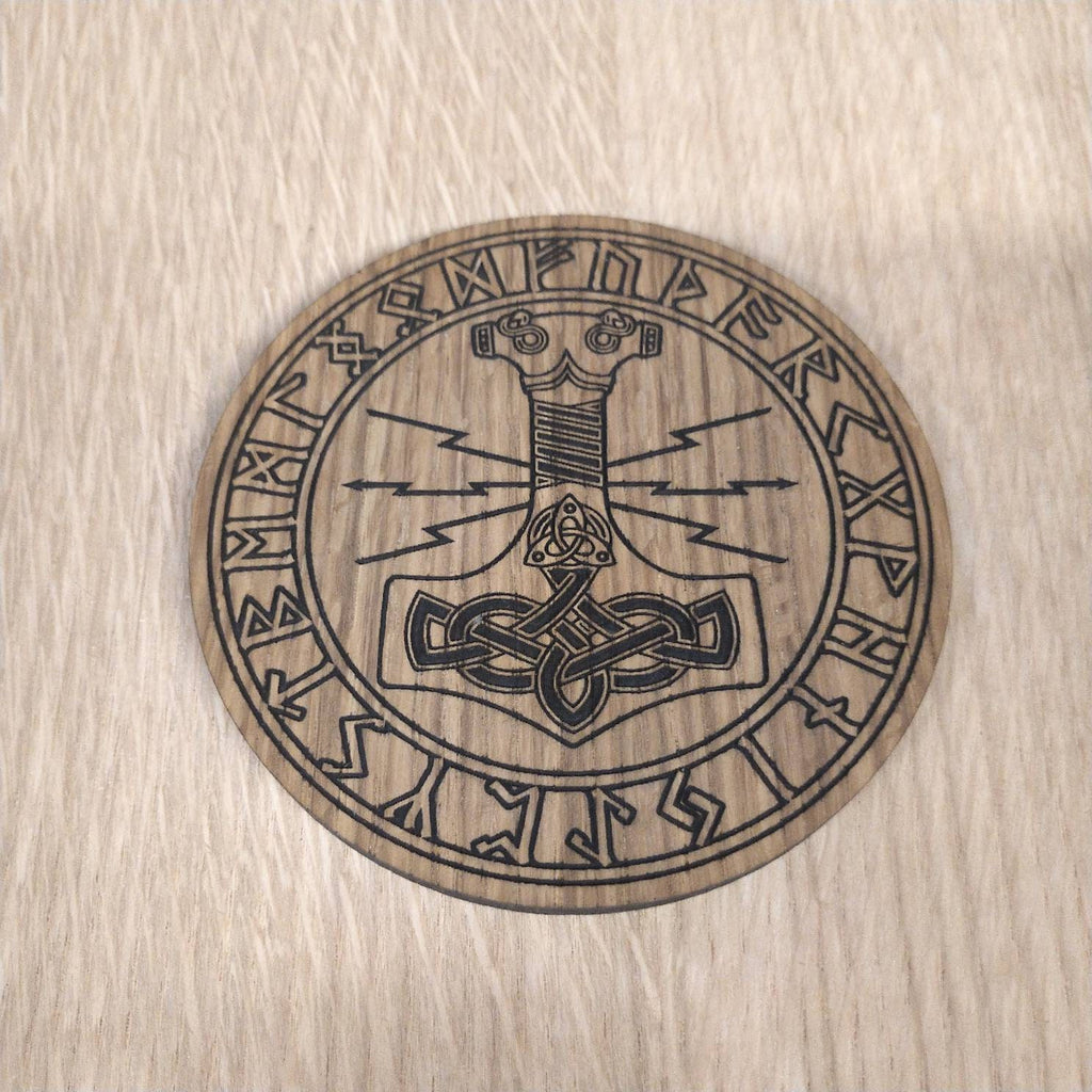 Make your own set of Laser cut Nordic themed wooden coasters for Viking lovers lasercut