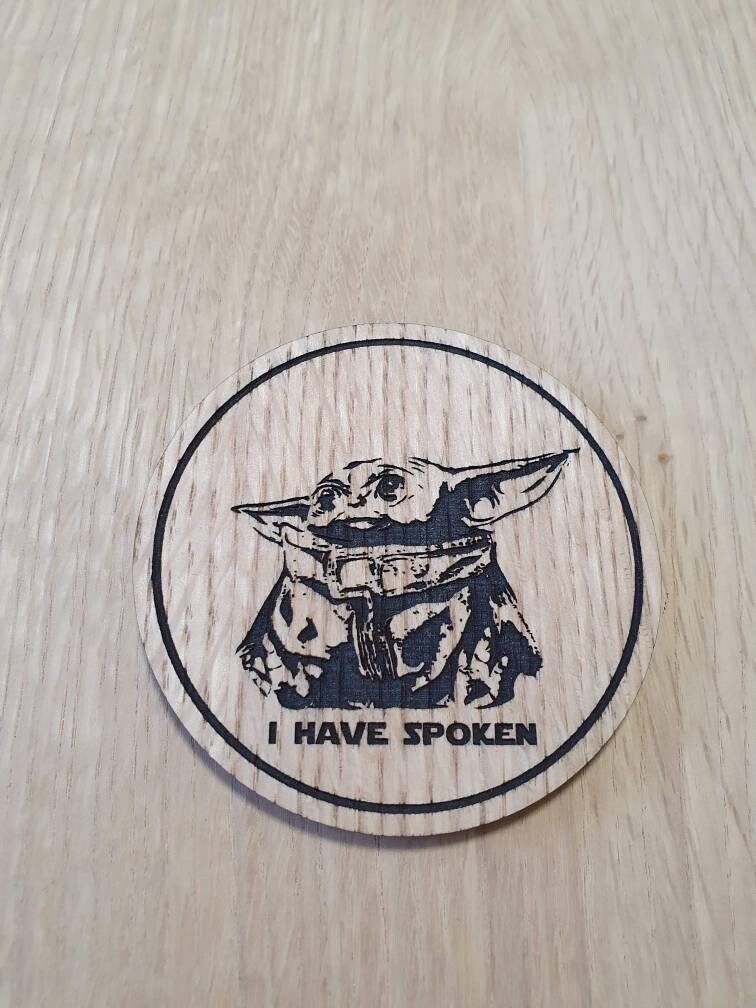 Laser cut wooden coaster personalised. The child I have spoken