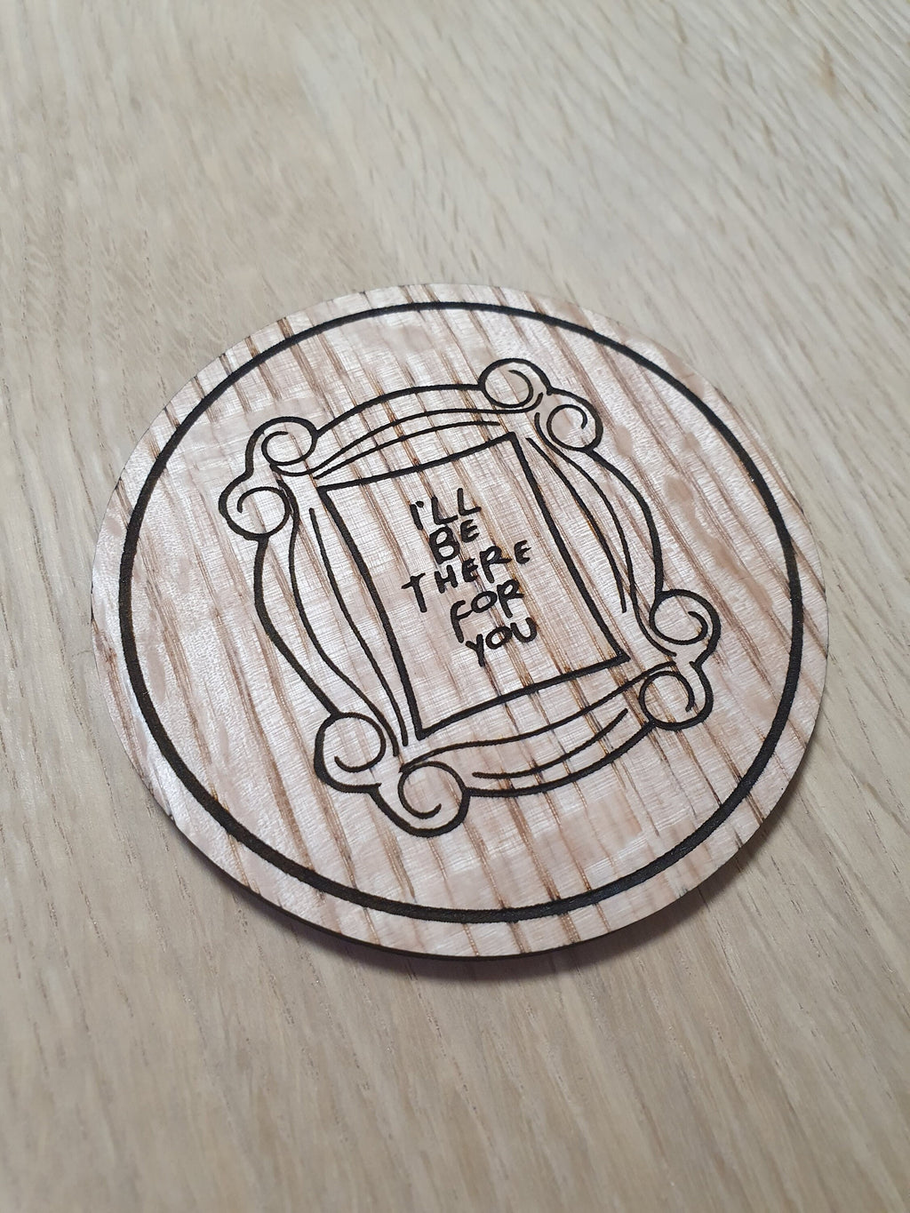 Laser cut wooden coaster. Friends Door Frame - Unique Gift lasercut