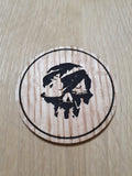 Laser cut wooden coaster. pirate skull - Unique Gift lasercut