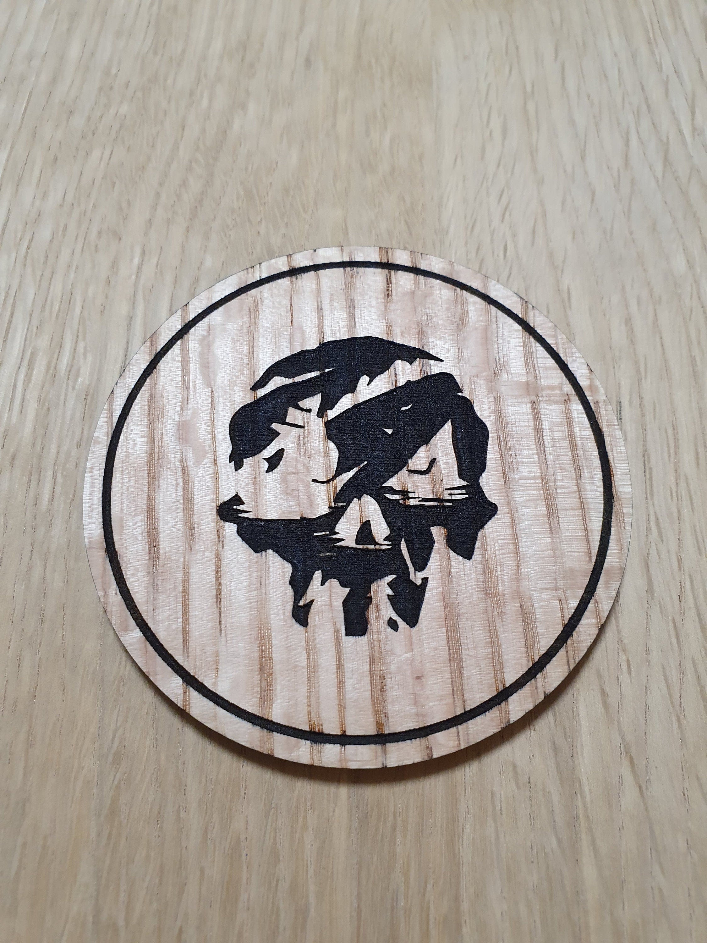 Laser cut wooden coaster. pirate skull - Unique Gift lasercut
