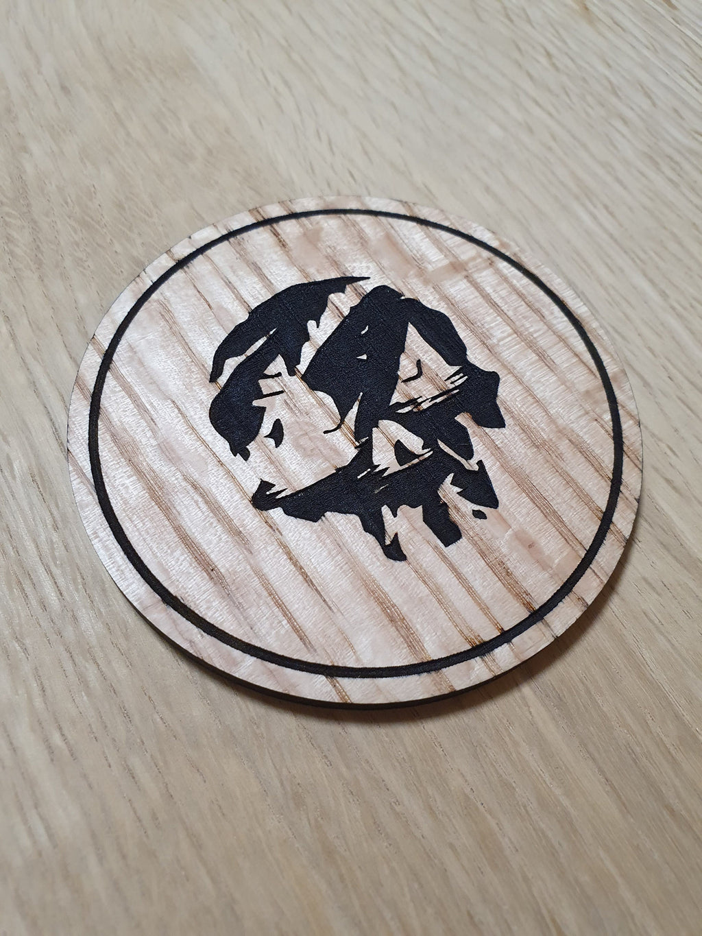 Laser cut wooden coaster. pirate skull - Unique Gift lasercut