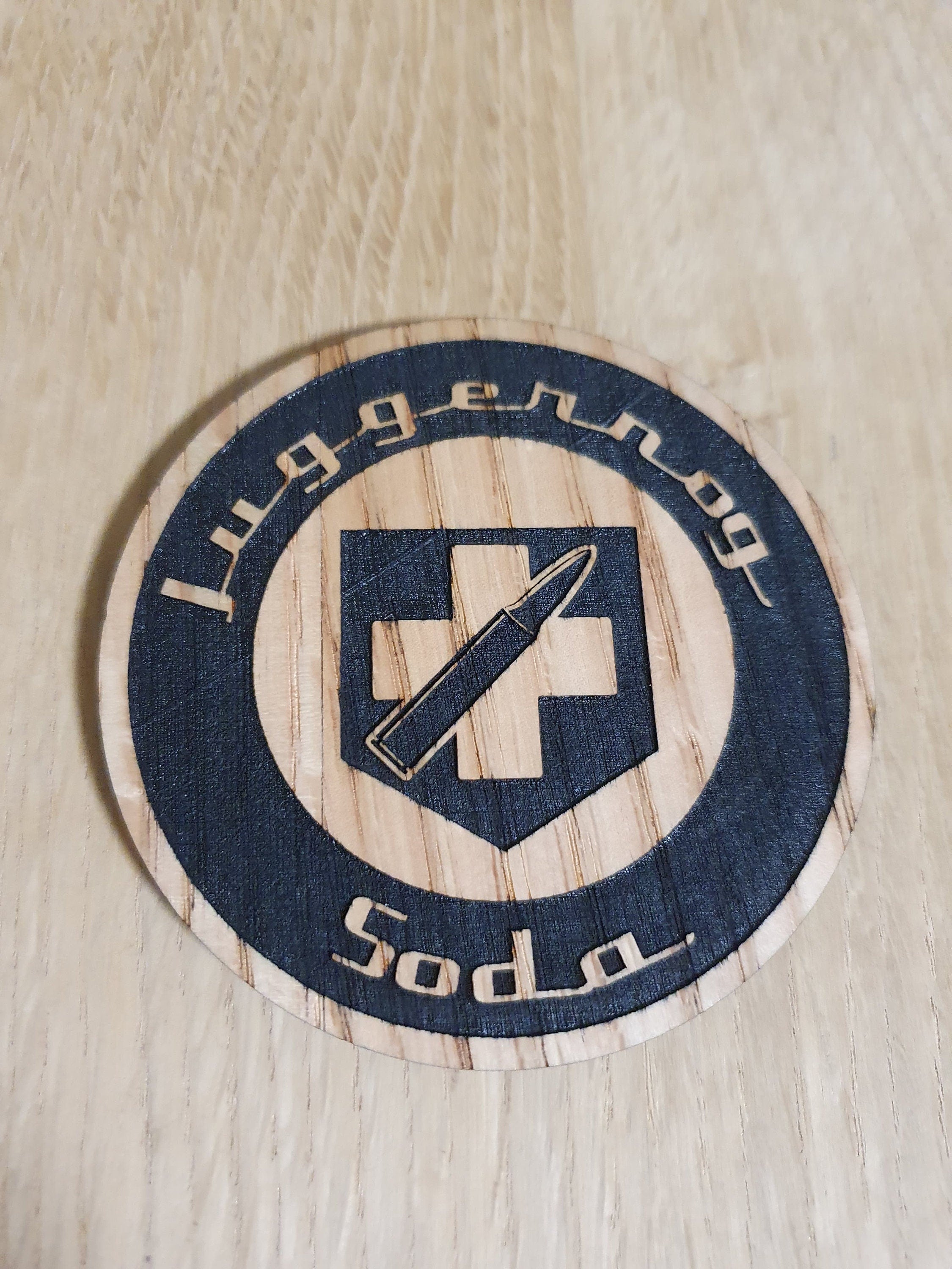 Laser cut wooden coaster. duty call Juggernog Soda Perk - Unique Gift lasercut
