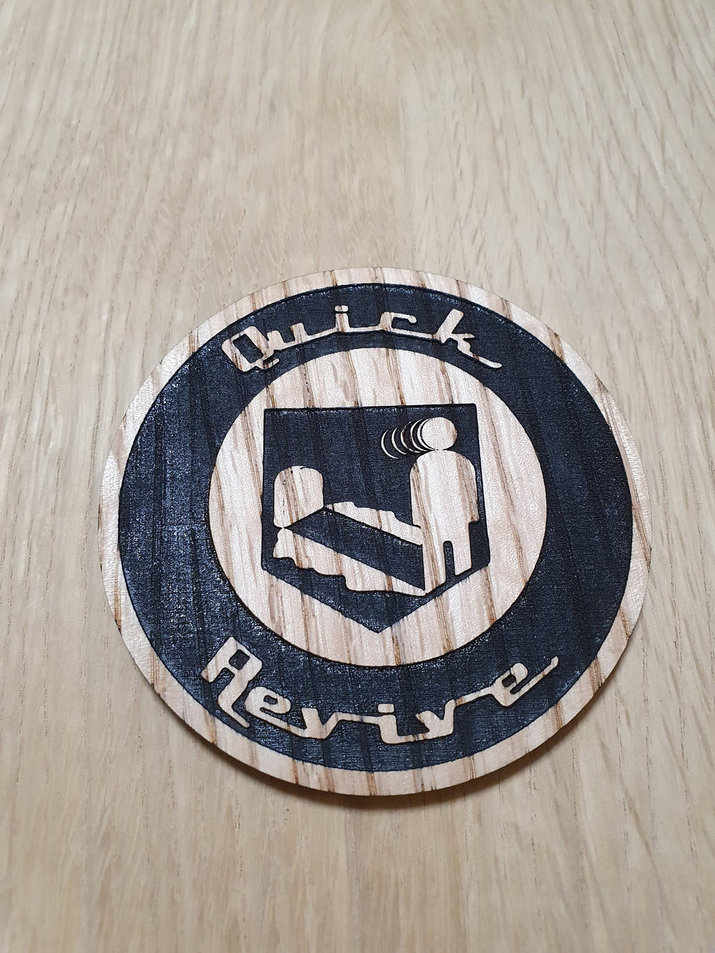 Laser cut wooden coaster. duty call Quick Revive Perk - Unique Gift lasercut