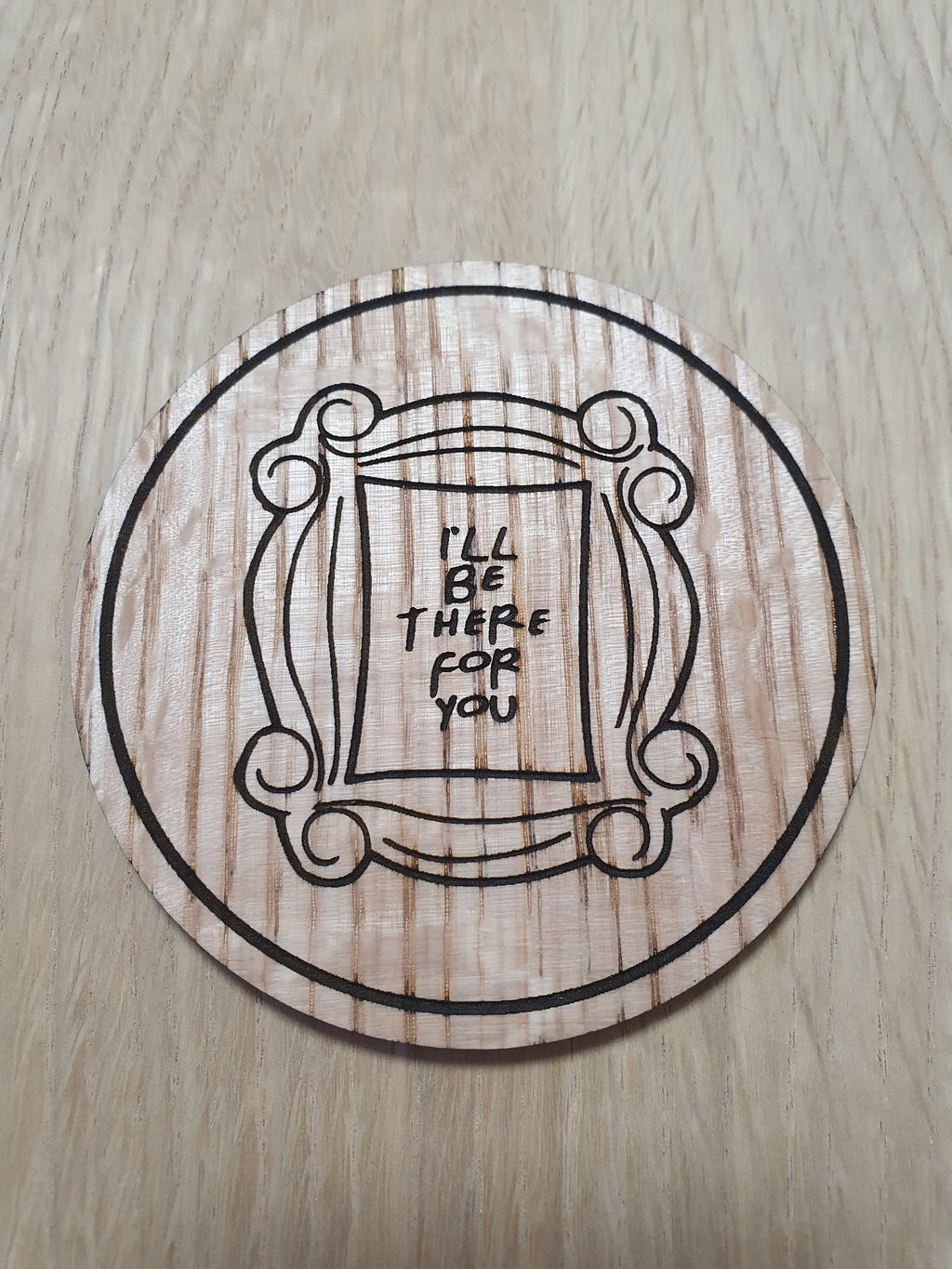 Laser cut wooden coaster. Friends Door Frame - Unique Gift lasercut