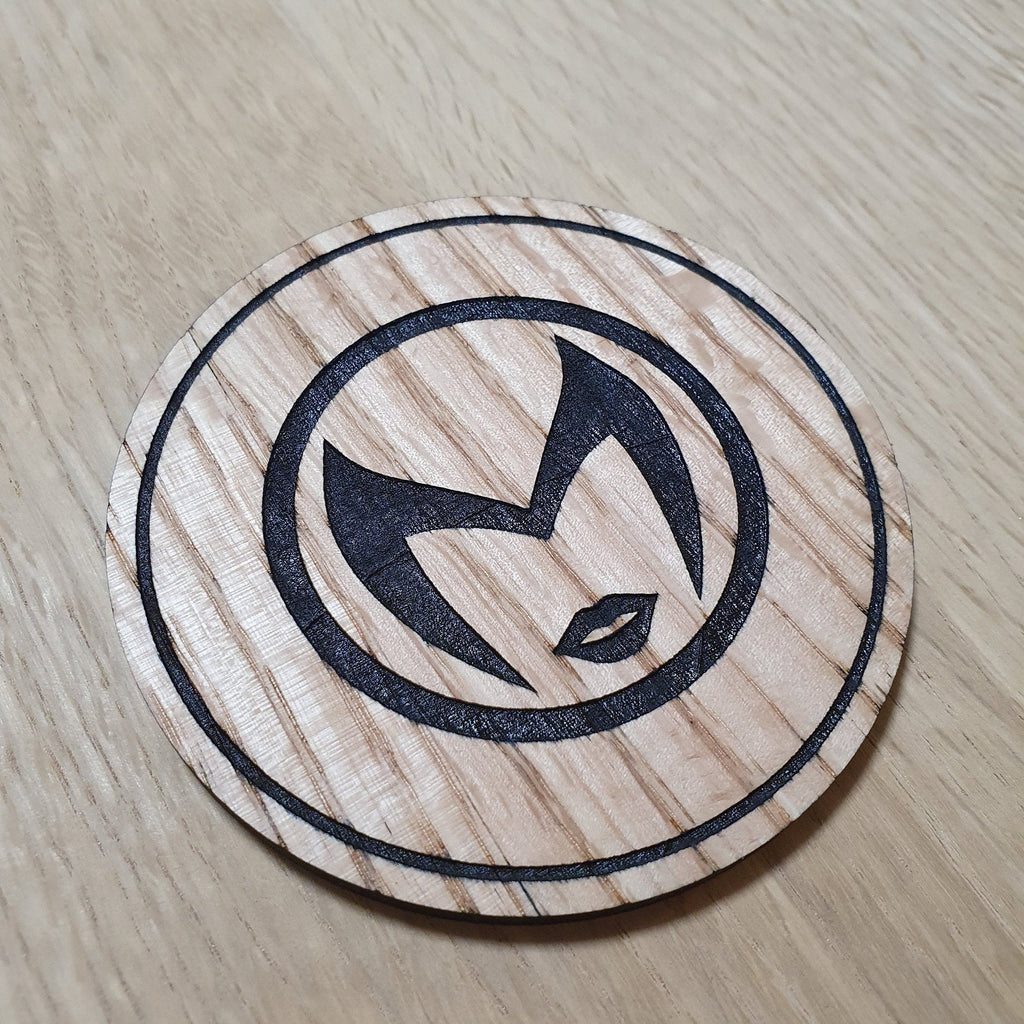 Laser cut wooden coaster. Scarlet Witch Mask - Unique Gift lasercut