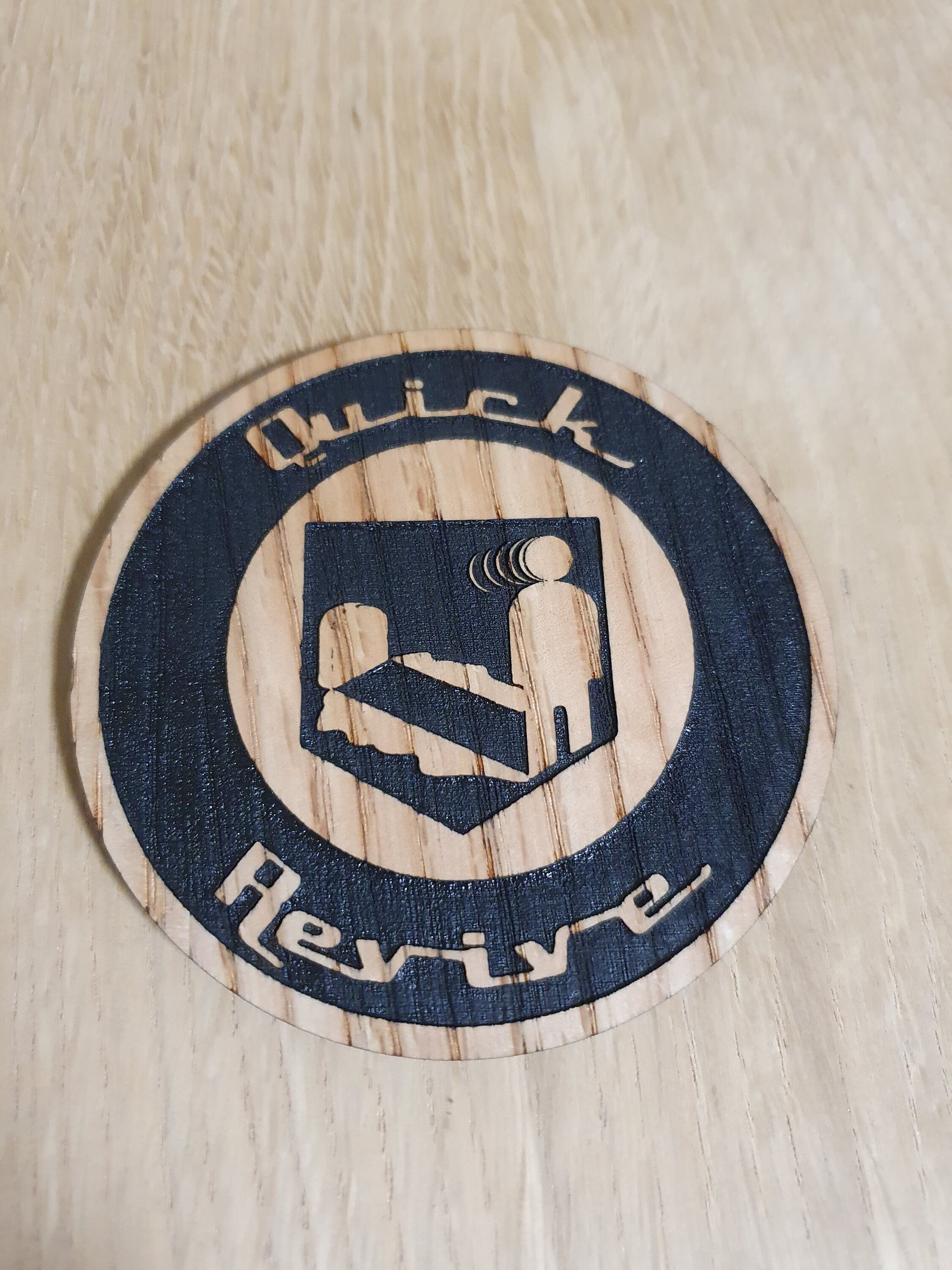 Laser cut wooden coaster. duty call Quick Revive Perk - Unique Gift lasercut