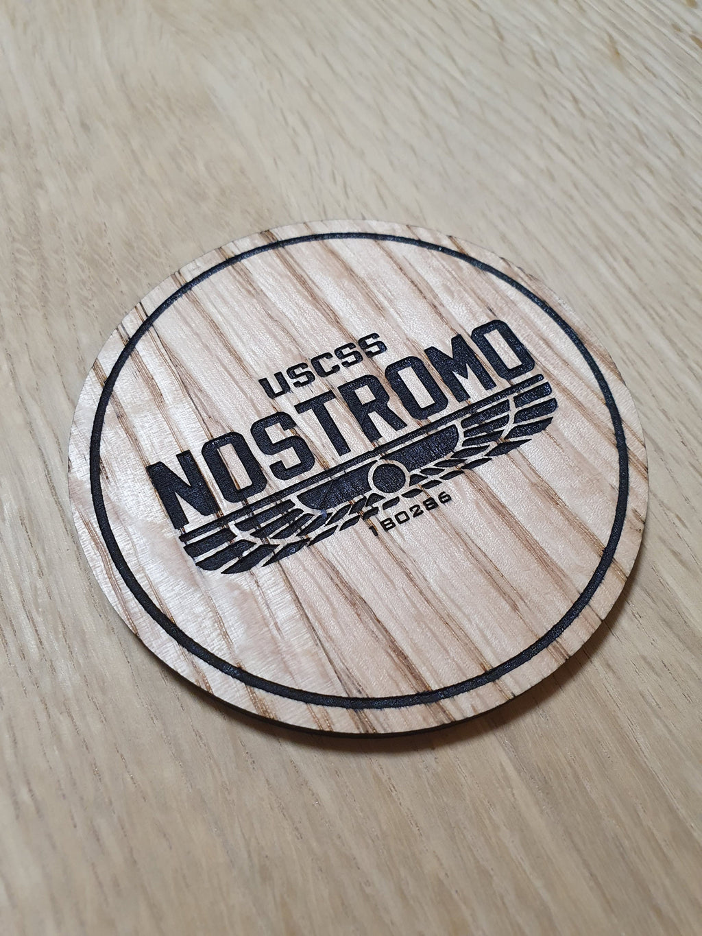 Laser cut wooden coaster. nostromo ship - Unique Gift lasercut