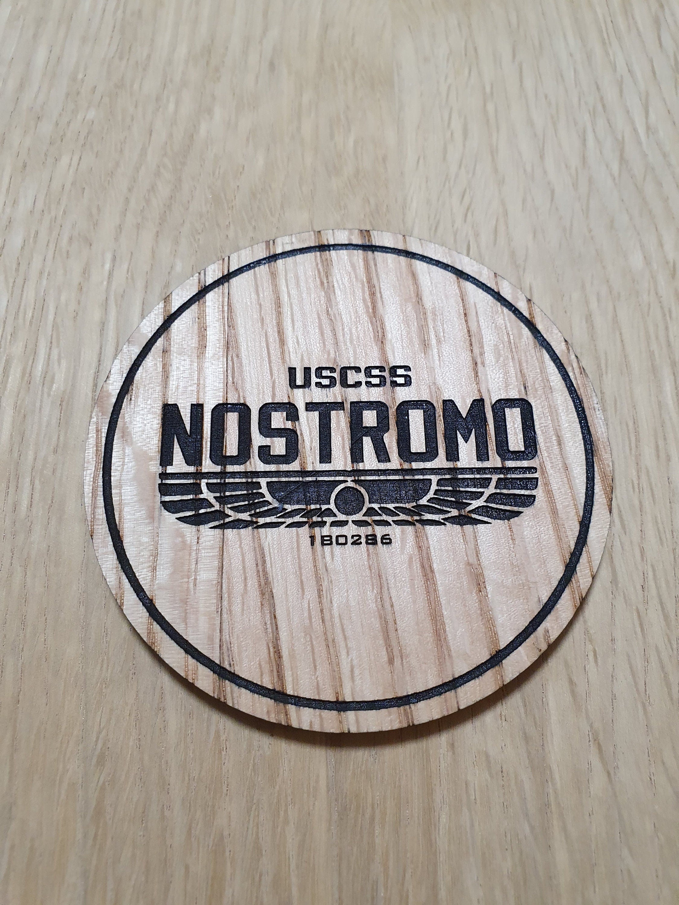 Laser cut wooden coaster. nostromo ship - Unique Gift lasercut