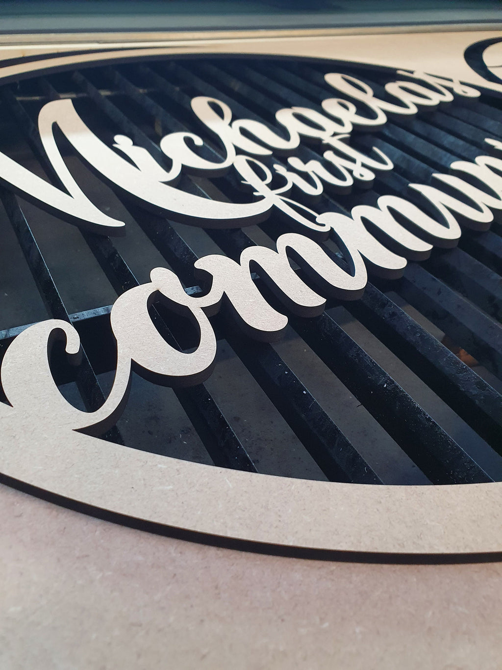 Personalized First Communion Wooden Sign: Lasercut MDF Gift