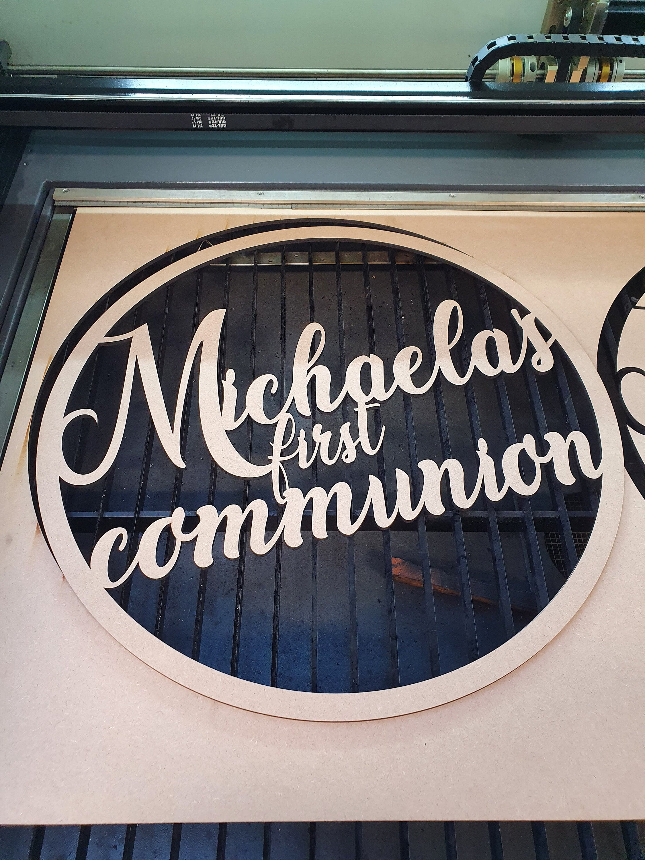 Personalized First Communion Wooden Sign: Lasercut MDF Gift