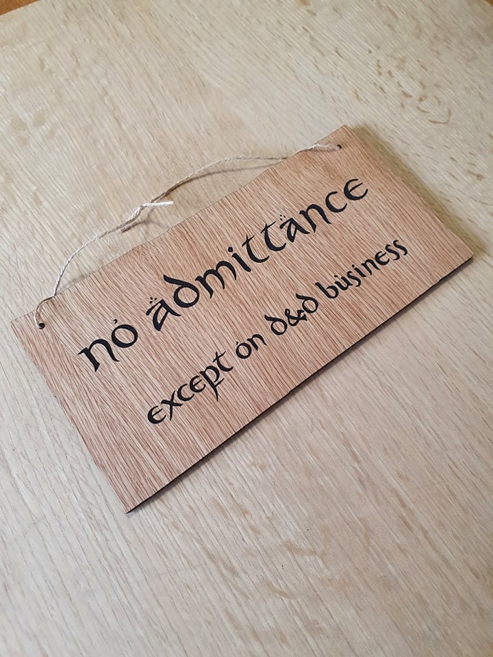 Lasercut wooden sign. Dungeons and Dragons, - Unique Gift