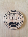 Laser cut wooden coaster. Mos Eisley Cantina - Unique Gift lasercut