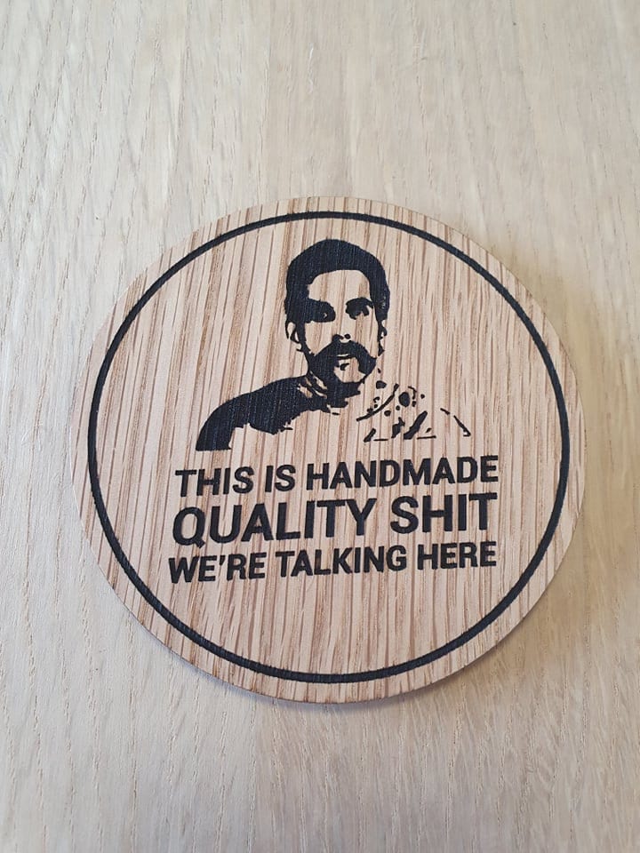 Laser cut wooden coaster. Happy Gilmore movie quote. Quality Handmade - Unique Gift lasercut