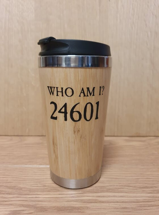 Les Miserables Travel Mug: Laser Engraved Bamboo & Stainless Steel