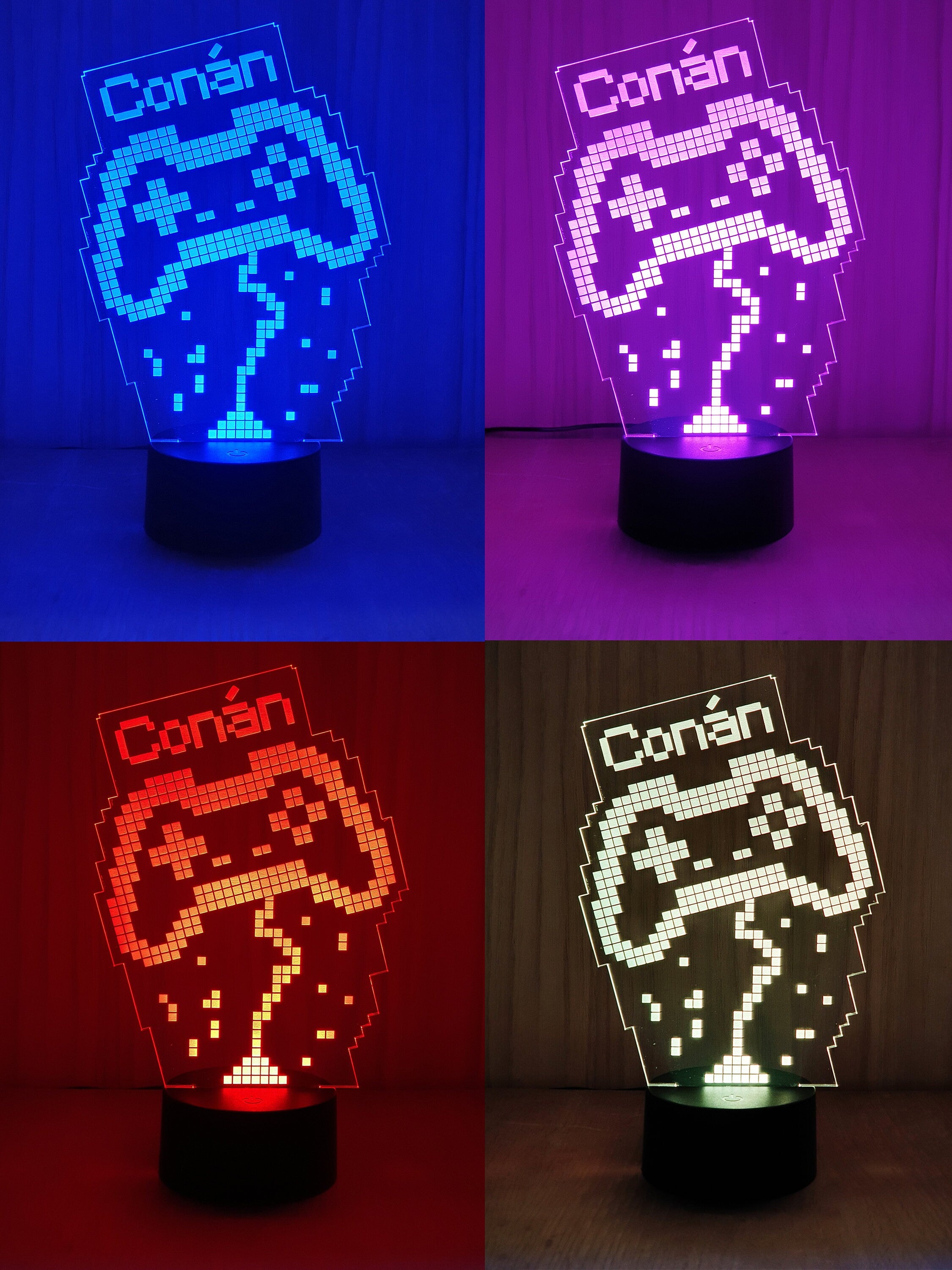 LED 3D Lamp Laser engraved - Gamer Personalised name