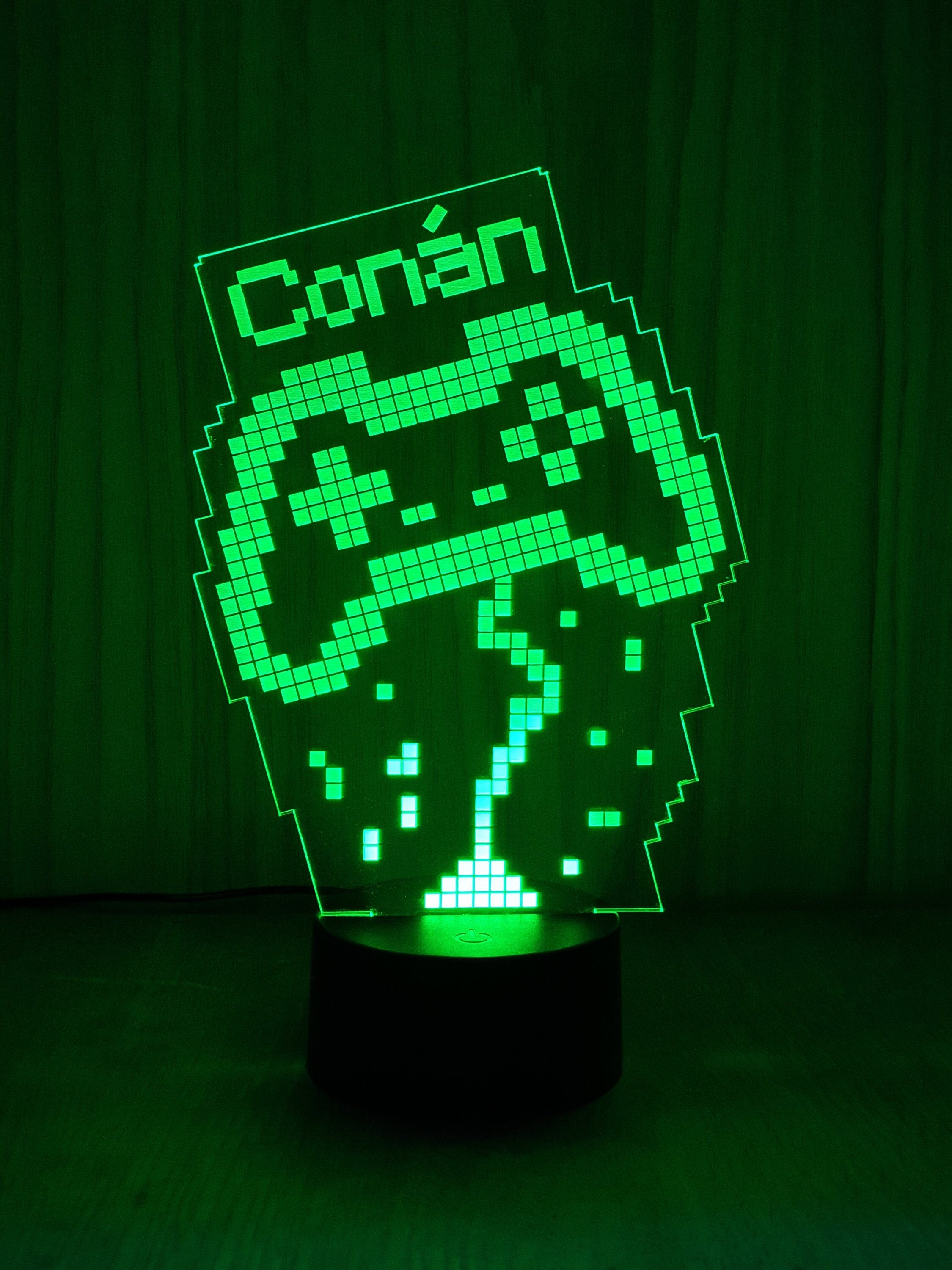 LED 3D Lamp Laser engraved - Gamer Personalised name