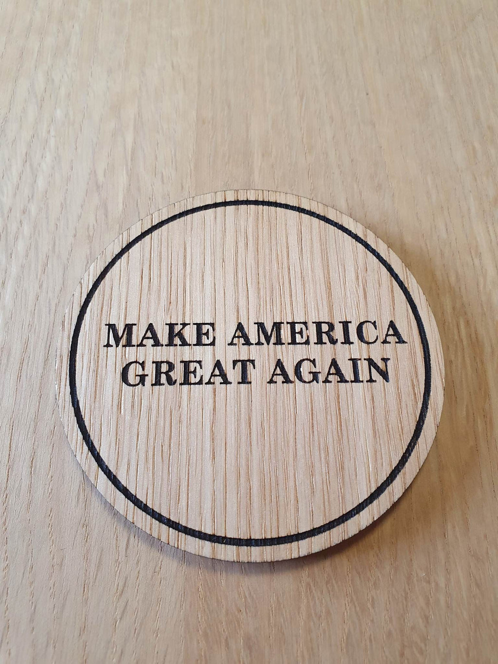 Laser cut wooden coaster. MAGA Make America Great - Unique Gift lasercut