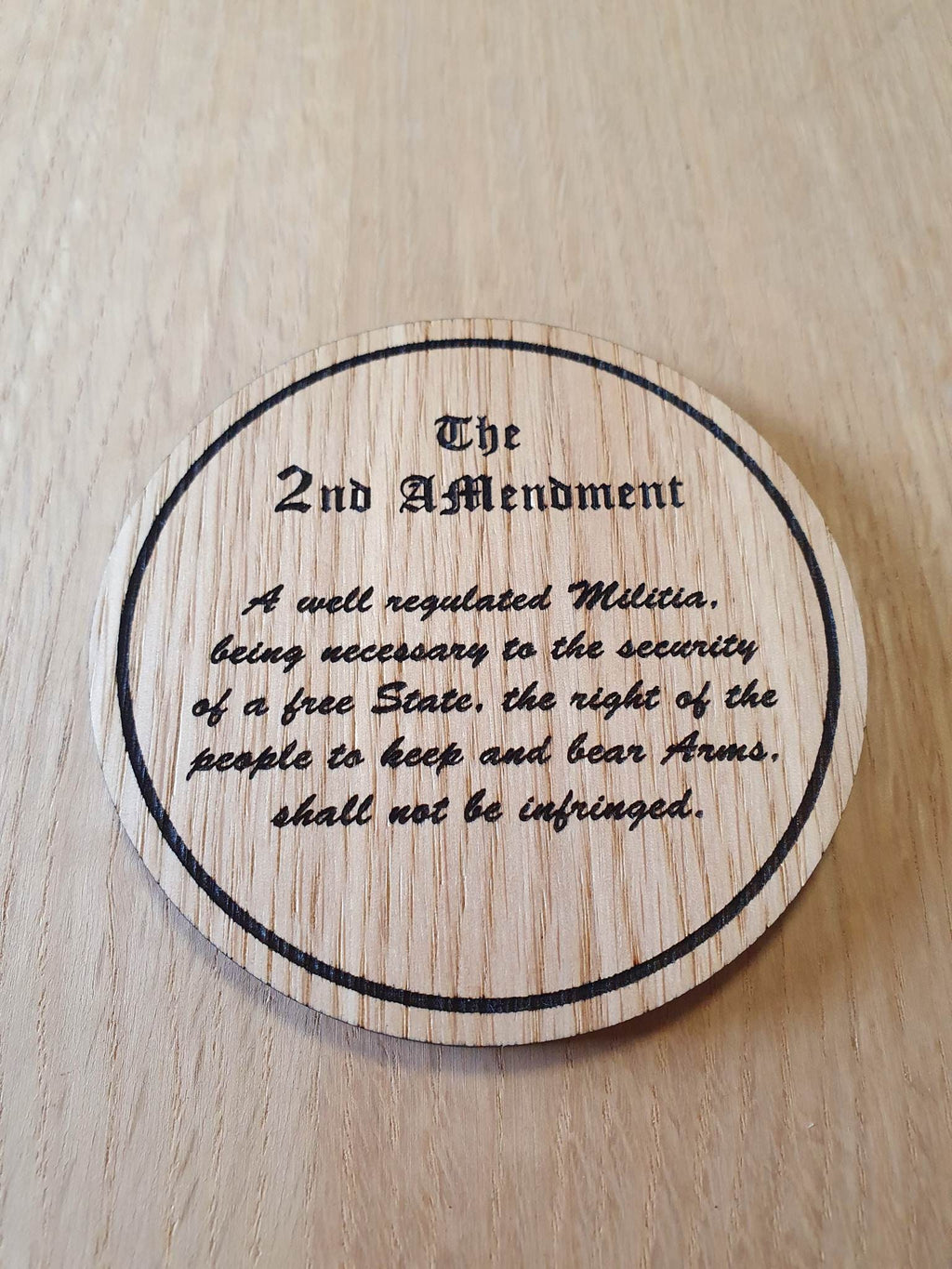 Laser cut wooden coaster. Constitution - Unique Gift lasercut