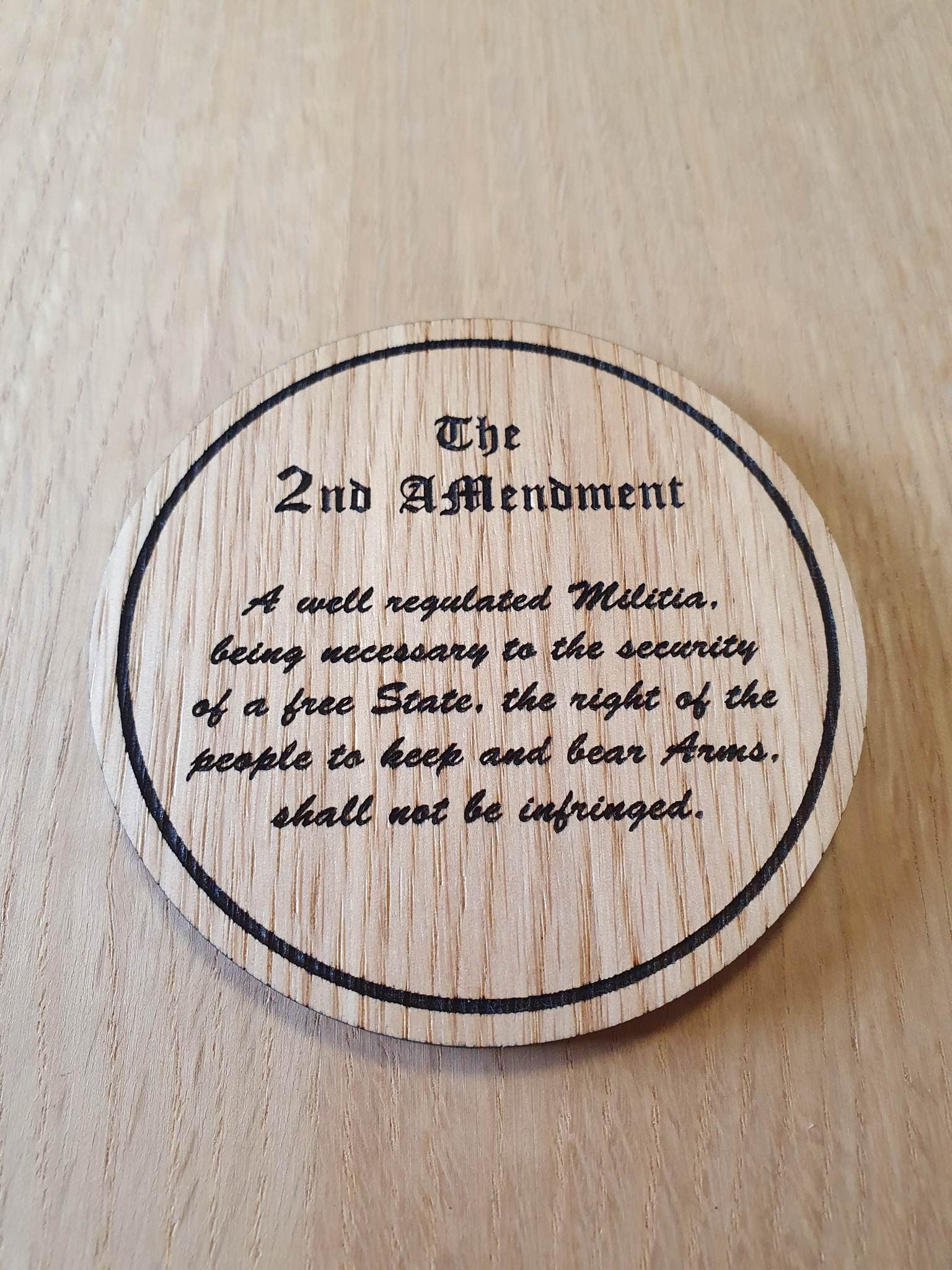 Laser cut wooden coaster. Constitution - Unique Gift lasercut