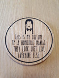 Laser cut wooden coaster. Wednesday Costume - Unique Gift lasercut