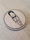 Laser cut wooden coaster. Wednesday Wear Black Mean Girls - Unique Gift lasercut